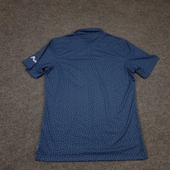 NWT Johnnie O Prep Performance Golf Polo Sz M Blue Micro Dot Stretch $98 MSP - Picture 3 of 15